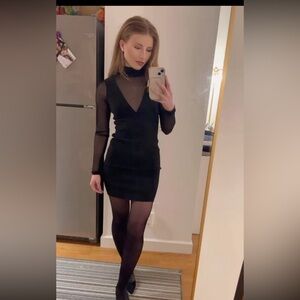 Forever21 mesh black bodycon dress